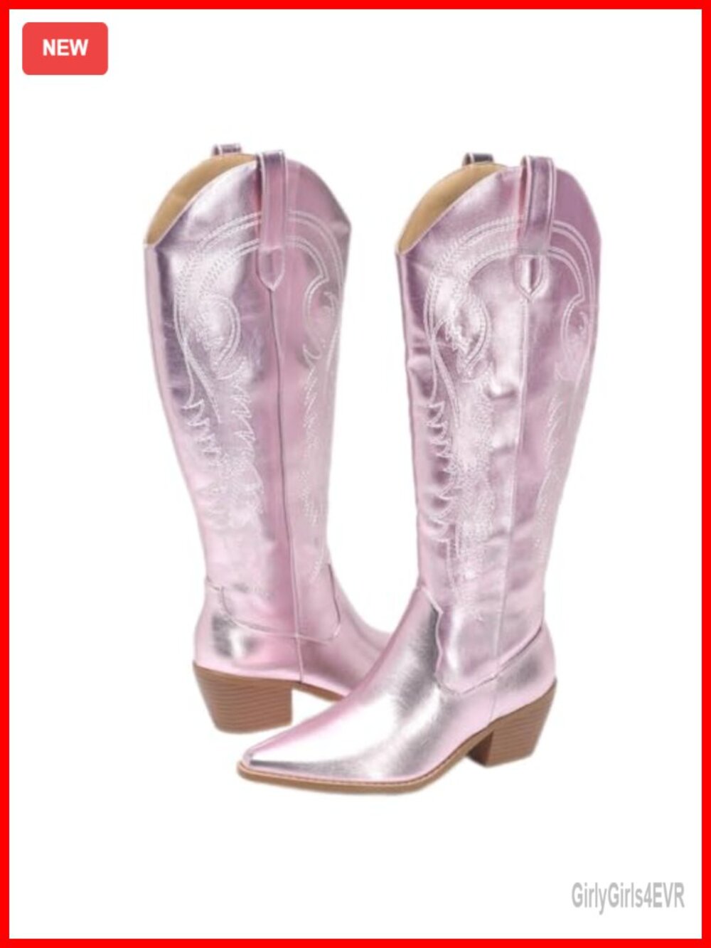 Women's Western Cowboy Boots Pointed Toe Knee High Pull On with Zipper
